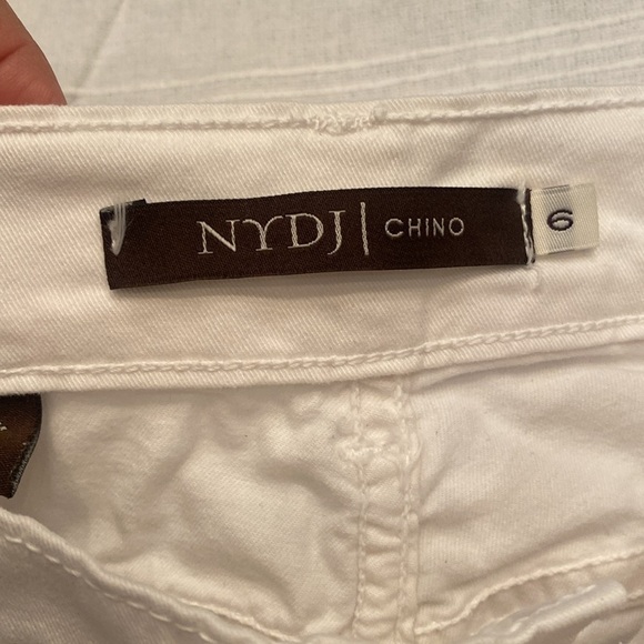 NYDJ white straight leg Ankle Chino Pant Jean spandex stretch slimming sz 6 - Picture 6 of 9